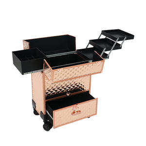 Carrito de Salón Qihui, Maletín de Maquillaje con 4 Ruedas Giratorias, Bloqueables y Duraderas, para Uso Profesional y en el Hogar - Product Image 2