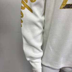 OEM nero bianco Waffle in maglia <span class=keywords><strong>termica</strong></span> manica lunga da uomo girocollo T-shirt in cotone oversize Fit - Product Image 4