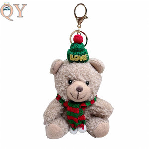 Custom Wholesale HQ Christmas Plush Toy Powder Blusher Scarf <b>Bear</b> Stuffed Doll <b>Bear</b> Keychain Pendant Doll Gift Manufacturer - Product Image 2
