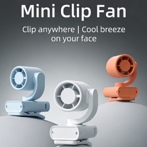 1200mAH Rechargeable Plastic Mini Turbo <b>Handheld</b> Outdoor Wearable Foldable Clip <b>Fan</b> with Brushless Motor English - Product Image 1