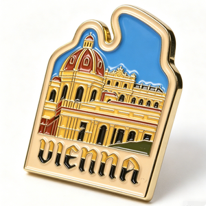 Vienna Historic Architecture Enamel <b>Pin</b> <b>Badge</b>-Gold Plated UV Printed Metal Travel Souvenir for for Father's Day - Product Image 6