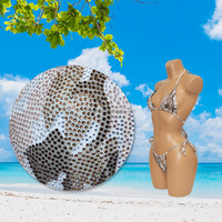 B238 2 pièces, micro bikini de bain avec décoration en cristaux de diamant extrêmes, imprimé guépard