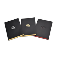 Cuaderno A5 negro encuadernado de costura personalizado con lámina de oro para estudiantes de escuela y oficina