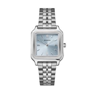 Elegant Fashion Lady <b>Watch</b> Sky Blue Dial Square Lady's <b>Watch</b> Silver Stainless Steel 3ATM <b>Waterproof</b> Custom Quartz <b>Watches</b> - Product Image 4