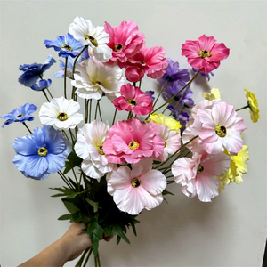 Fleurs artificielles en soie Ranunculus Papillon à 6 têtes pour décoration de mariage en forêt, arrangement floral naturel pour vase de table à la maison - Product Image 1
