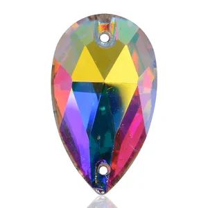 Yize Perak Emas Plating Cakar Pengaturan Menjahit Berlian Imitasi dengan Cakar Pengaturan Kristal AB Batu Kaca untuk Lembut Pakaian dekorasi