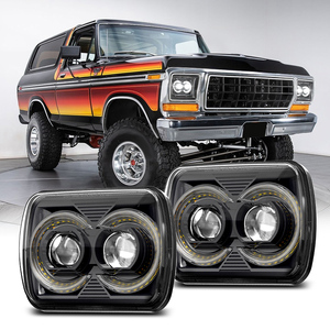 Phare LED carré 5x7 7x6, kit de phare LED pour camion 5x7 pouces, éclairage LED carré 5x7 pouces à faisceau haut/bas pour <span class=keywords><strong>Jeep</strong></span> <span class=keywords><strong>Cherokee</strong></span> <span class=keywords><strong>XJ</strong></span> Trucks - Product Image 1