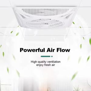 Потолочный вентилятор 600*600 мм, 23 дюйма, 3 лопасти, пластиковый, бесшумный, класса люкс, для гостиной и офиса, с освещением, электродвигатель переменного тока, пульт дистанционного управления, для дома - Product Image 5