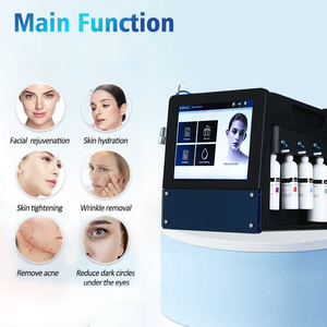 เครื่องทำความสะอาดผิวหน้า 3-in-1 ไฮโดรเดอร์มาเบรชั่น พร้อมระบบพ่นออกซิเจน H2O2 สำหรับผิวหน้า ใช้งานได้กับปลั๊กไฟแบบ US/JP/IT เครื่องมือเสริมความงามแบบตั้งโต๊ะสำหรับใช้ในบ้าน - Product Image 4