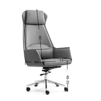 Chaise de bureau en cuir de haute qualité chaise de superviseur de patron de sport avec fonction libre sans entrave chaise de patron mobile