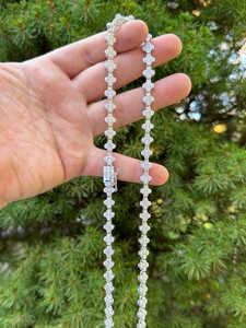 Collar de Cadena Baguette con Eslabones, Joyería de Regalo Unisex de Moda, Estilo Hip Hop Lujoso, Venta al por Mayor, Engaste de Bisel de 10.57-15.86 CT - Product Image 4