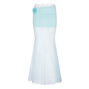 Falda Sirena de Cintura Alta para Mujer - Maxi con Apliques Florales 3D, Paneles de Malla Transparente, Transpirable, de Secado Rápido y Ecológica - Product Image 6