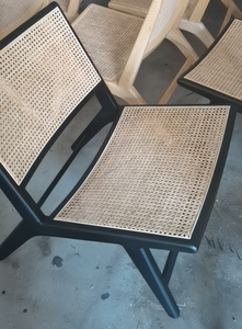 Ensemble de chaises modernes en rotin naturel de haute qualité pour intérieur/extérieur – Mobilier en bois pour salle à manger, cuisine, hôtel et villa - Product Image 3