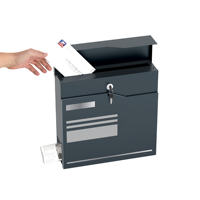 Boîte aux lettres murale durable, étanche, antivol, antirouille, moderne, en métal, pour extérieur résidentiel, avec porte-journaux