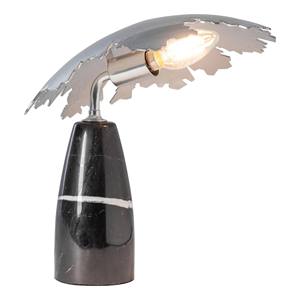 Lámpara de Mesa Escultural Moderna de Mármol Negro y Metal Plateado |   Iluminación Artística para Espacios Especiales y Áreas de Recepción de Hoteles - Product Image 1