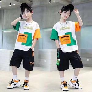 Conjunto de Ropa de Verano para Niños de 2 Piezas, Camiseta y Pantalones Cortos Deportivos para Niños de 5 a 9 <span class=keywords><strong>Años</strong></span>, Informal, de Algodón, de Manga Corta, Elegante, de 3 a 8 <span class=keywords><strong>Años</strong></span> - Product Image 4