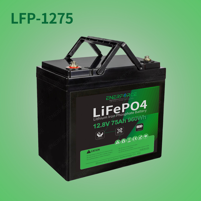 Enerforce 12V 75ah Lifepo4 Rechargeable Battery Long Cycle 100Ah Li-Ion Battery Pack BMS Bluetooth Lithium Ion Battery Packs