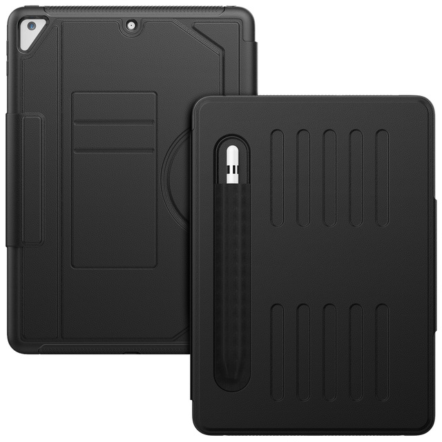 Full Protection Card Slot Pencil Slot Multi Angles Stand Folio Leather Case Cover for iPad 5 6 Gen 9.7" Air 2 9.7" Pro 9.7"