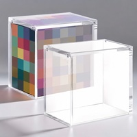 Boîte de présentation de cartes booster en acrylique transparent sur mesure, épaissie, de haute qualité, avec couvercle magnétique