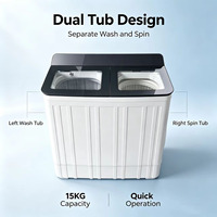 Wholesale Cross-border Semi-automatic Electric Home Dual-tub Twin-cylinder Vintage Large-capacity Front-room Pulsator Washing