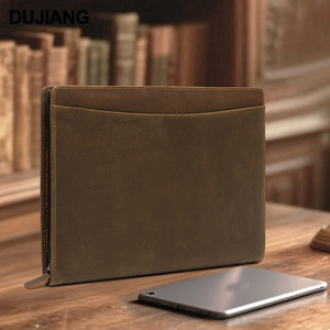 Dujiang Crazy Horse Leather <b>Tablet</b> <b>Bag</b> 33x4x25cm Genuine Leather Business Case For iPad Storage Folder - Product Image 1