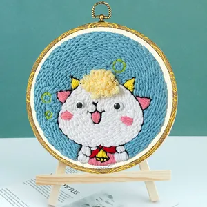 Best-Selling Punch Needle Kit for Adults DIY Chinese Zodiac-Sheep Embroidery Crafts Cross-Stitching & Needlework for Beginners