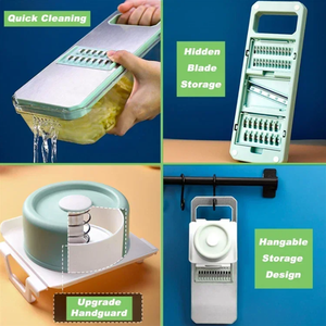 Utensilios de Cocina Magnéticos, Rebanador de Alimentos Manual Multifuncional, Cortador de Verduras Manual, Rallador, Triturador con Recipiente - Product Image 4