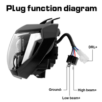 Emark lampu depan LED untuk Yamaha MT07 MT09 FZ09 lampu depan lampu depan lampu berjalan putih untuk Yamaha MT-07 MT-09 FZ-09 2014-2019
