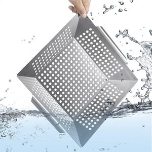 Panier de cuisson pour l'extérieur, panier de cuisson en acier inoxydable de qualité supérieure, accessoires de barbecue parfaits pour le poisson, les crevettes, les brochettes - Product Image 5
