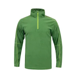 Outdoor wear polar pullover micro fleece sweatshirts with quarter zipper