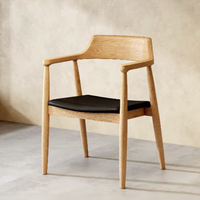 Chaises de restaurant modernes et durables en bois massif avec dossier en cuir - Utilisation commerciale pour restaurants, hôtels, cafés et salons de thé