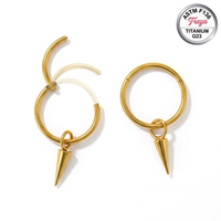 Soldes : Pendentif conique pointu en titane ASTM F136 pour piercing d'oreille (hélix, lobe), lèvre, labret, boucles d'oreilles pendantes pour femme - Bijoux de piercing en gros