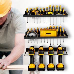 Soporte para taladro, organizadores de herramientas de montaje en pared y almacenamiento para Taladro Inalámbrico, estante de almacenamiento de herramientas eléctricas para Taller de garaje - Product Image 3
