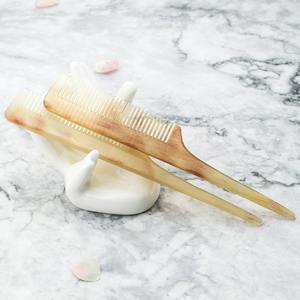 หวีฮอร์นสำหรับเด็กหวีสำหรับทำผมหวีเขาแพะธรรมชาติพร้อมหางแหลมสำหรับผมยาวสำหรับการนวดหนังศีรษะเพื่อการดูแลส่วนบุคคล - Product Image 4