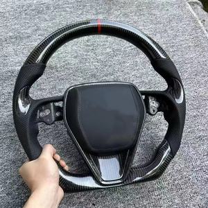 Volant à bouton noir 2008 2021 <span class=keywords><strong>GR</strong></span> Style volant en Fiber de carbone pour Toyota LAND CRUISER LC79 LC76 LC70 - Product Image 2