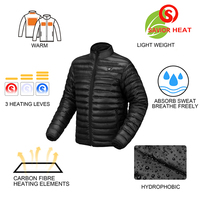 Veste d'hiver thermique électrique à rembourrage gonflable, 3 vitesses de réglage de la température, batterie rechargeable, veste chauffante pour le ski en plein air