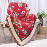 Haute qualité Double face bohême Tatami tapis Vintage Style National voyage loisirs couverture tissé Techniques solide rayé