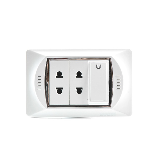SANSHE 250V 16A High Power Double 2 Pin Electrical Switch Socket Wall Switch