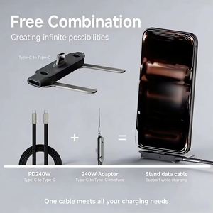 Trending Hot 2-in-1 Fast <b>Charge</b> Stand with 240W Elbow Foldable USB-<b>C</b> Port Detachable Multi-Angle Desk Use Phone Charger Adapter - Product Image 2