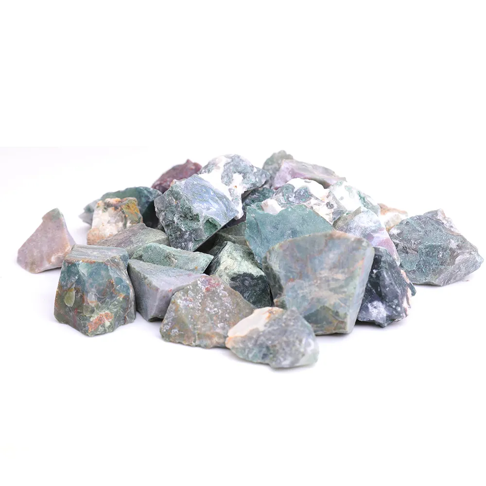 Pietra grezza all'ingrosso pietra preziosa grezza minerale cristalli curativi irregolari pietra naturale agata di muschio