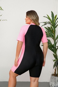 Traje de Baño de Surf de Manga Corta en 4 Colores, Tallas Grandes, con Cierre, Estilo Boyleg, Tallas L-4XL, Traje de Baño de Una Pieza - Product Image 6