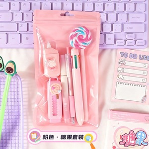 Conjunto de Material Escolar de Plástico Fofo com 6 Peças, Suprimentos de Alta Qualidade para Estudantes, Presente para o Início do Semestre - Product Image 4