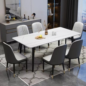 Juego de Mesa de Comedor Moderno para el Hogar, Mesa de Comedor Redonda de Mármol para 6 Personas, para Restaurante - Product Image 5