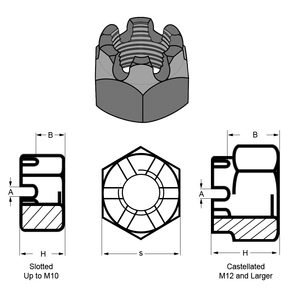 Tuerca de castillo de altura completa M6 M8 M10 M12 M14 M16 M18 M24, tuerca de castillo de acero inoxidable FINO <span class=keywords><strong>DIN</strong></span> <span class=keywords><strong>935</strong></span> - Product Image 5