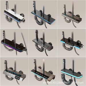 Ensemble de douche Piano avec affichage numérique, lumière LED, jet de pluie thermostatique, massage, installation encastrée - Product Image 1