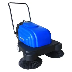 AS690 hand push double brush easy edge cleaning Industrial floor cleaning machine sweeper