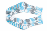 Chaussettes de Pilates respirantes à logo personnalisé, effet tie-dye, haute tige, antidérapantes pour femmes