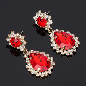 เครื่องประดับแฟชั่นโรแมนติกชุบทองคำขาวสไตล์ยุโรปอเมริกัน ขายส่งต่างหูคริสตัลรูปหยดน้ำสำหรับผู้หญิง สไตล์สตรีท - Product Image 6