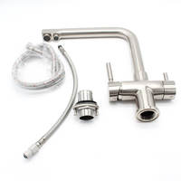 Robinet de cuisine 3 voies en laiton, mélangeur chaud/froid de luxe, robinet 3-en-1 pour eau potable, flexible à 360 degrés