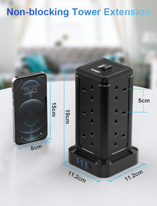 <span class=keywords><strong>Torre</strong></span> de alimentación de alta calidad, enchufe de salida multicapa, inteligente, 12 <span class=keywords><strong>enchufes</strong></span> universales de CA, placa de extensión USB para <span class=keywords><strong>Cocina</strong></span> - Product Image 6